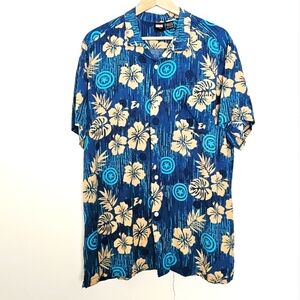 Marvel Capitán America Hawaiian Floral Print Men's Button Down Shirt Size XL